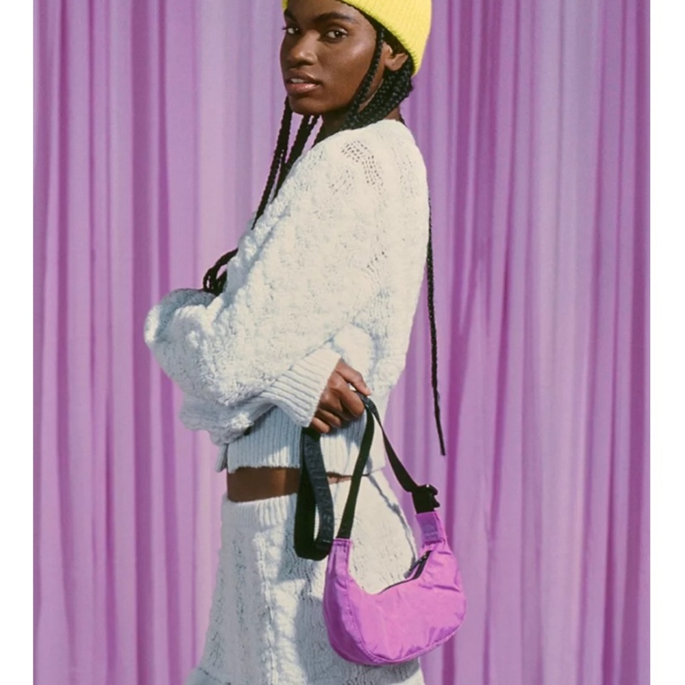 BAGGU UO Exclusive Mini Nylon Crescent Bag in Extra Pink, OS, NWT